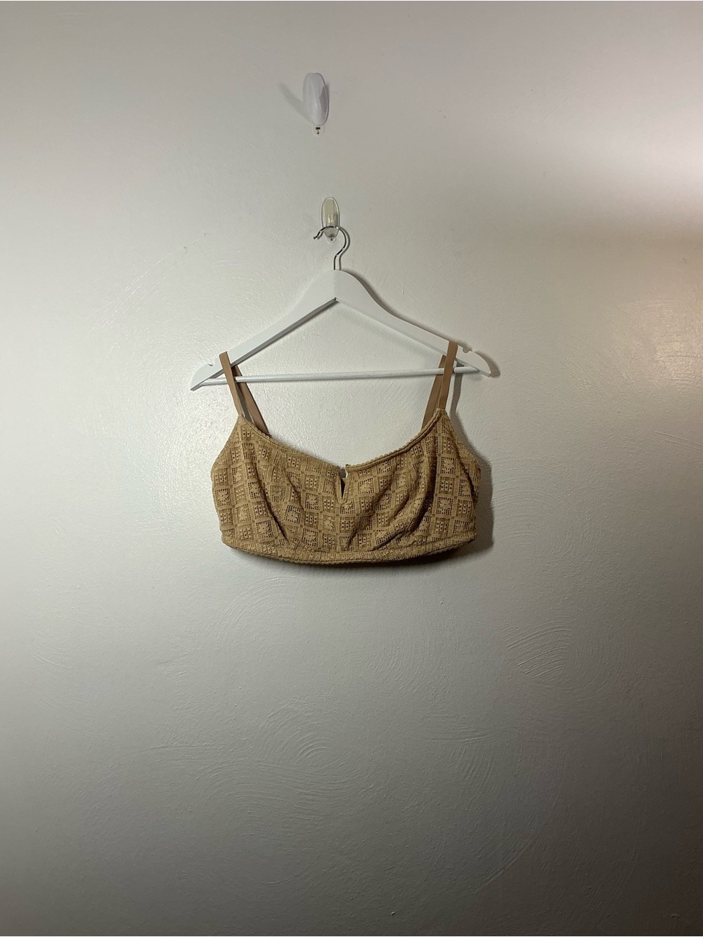 Aerie Beige Textured Lace Bralette Size XL